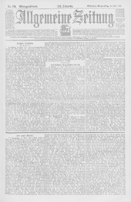 Allgemeine Zeitung Donnerstag 20. April 1899