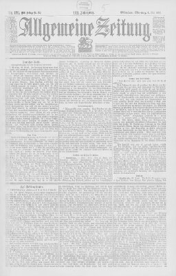 Allgemeine Zeitung Montag 1. Mai 1899