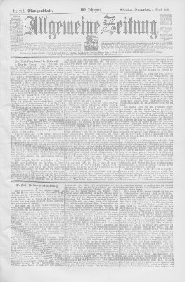 Allgemeine Zeitung Donnerstag 3. August 1899