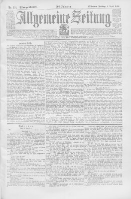 Allgemeine Zeitung Freitag 4. August 1899