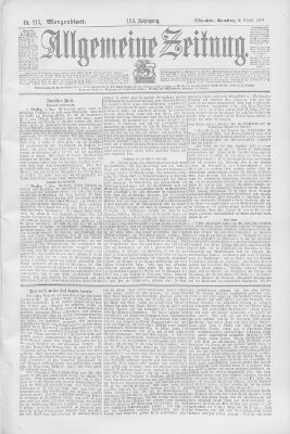 Allgemeine Zeitung Samstag 5. August 1899