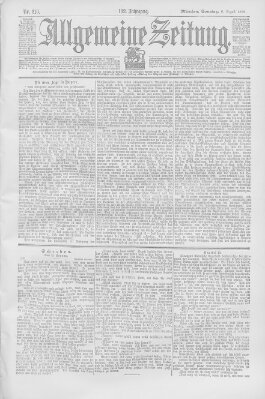 Allgemeine Zeitung Sonntag 6. August 1899