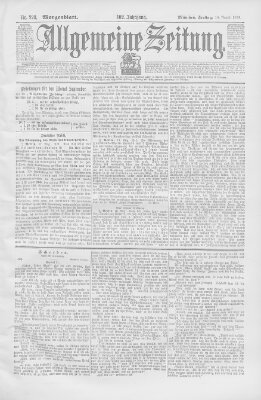 Allgemeine Zeitung Freitag 18. August 1899