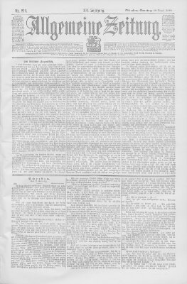 Allgemeine Zeitung Sonntag 20. August 1899