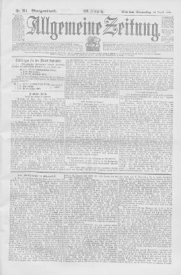 Allgemeine Zeitung Donnerstag 24. August 1899