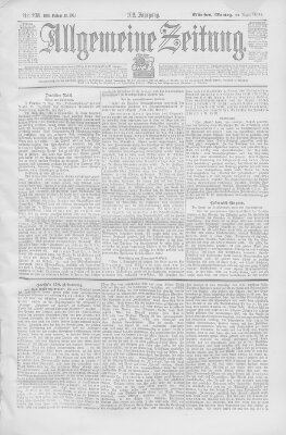 Allgemeine Zeitung Montag 28. August 1899