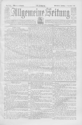 Allgemeine Zeitung Freitag 1. September 1899