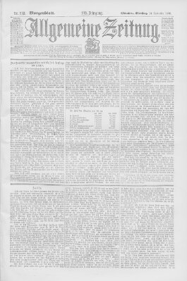 Allgemeine Zeitung Dienstag 12. September 1899