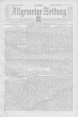 Allgemeine Zeitung Samstag 16. September 1899