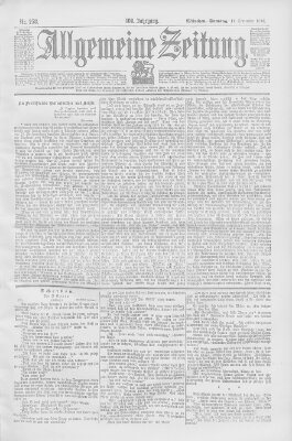 Allgemeine Zeitung Sonntag 17. September 1899