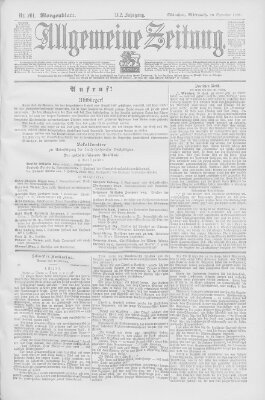 Allgemeine Zeitung Mittwoch 20. September 1899