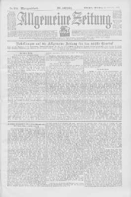 Allgemeine Zeitung Samstag 23. September 1899