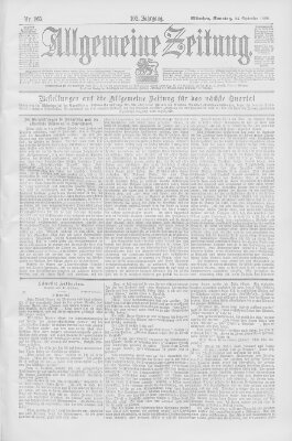 Allgemeine Zeitung Sonntag 24. September 1899