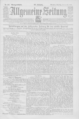 Allgemeine Zeitung Samstag 30. September 1899