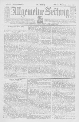 Allgemeine Zeitung Mittwoch 4. Oktober 1899