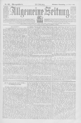 Allgemeine Zeitung Donnerstag 12. Oktober 1899