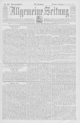 Allgemeine Zeitung Samstag 18. November 1899