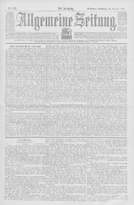 Allgemeine Zeitung Sonntag 19. November 1899