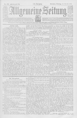 Allgemeine Zeitung Montag 20. November 1899