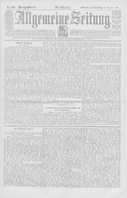 Allgemeine Zeitung Donnerstag 14. Dezember 1899