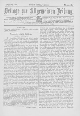 Allgemeine Zeitung Samstag 7. Januar 1899