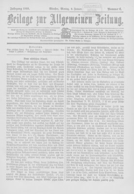 Allgemeine Zeitung Montag 9. Januar 1899