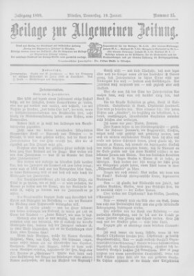 Allgemeine Zeitung Donnerstag 19. Januar 1899