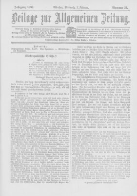 Allgemeine Zeitung Mittwoch 1. Februar 1899