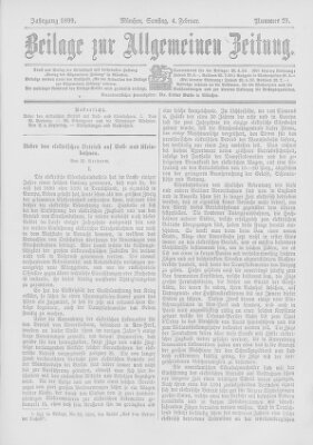 Allgemeine Zeitung Samstag 4. Februar 1899