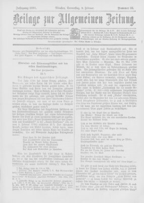 Allgemeine Zeitung Donnerstag 9. Februar 1899