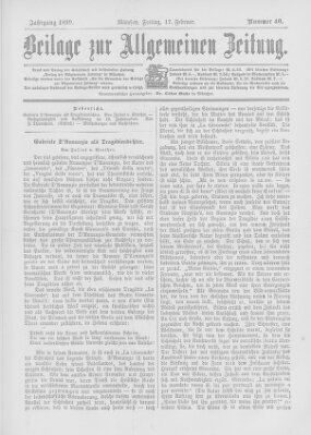 Allgemeine Zeitung Freitag 17. Februar 1899