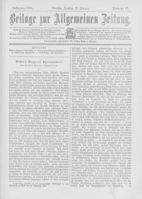 Allgemeine Zeitung Samstag 25. Februar 1899