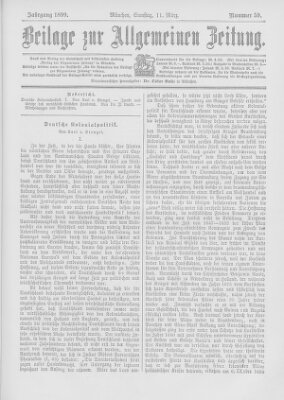 Allgemeine Zeitung Samstag 11. März 1899