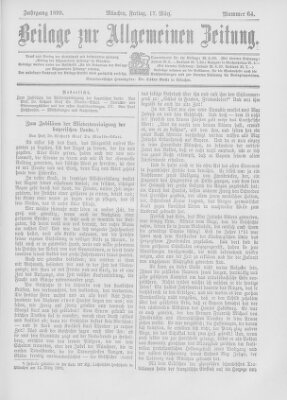 Allgemeine Zeitung Freitag 17. März 1899