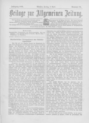 Allgemeine Zeitung Freitag 7. April 1899