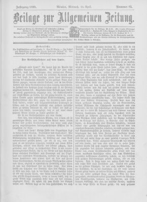 Allgemeine Zeitung Mittwoch 12. April 1899