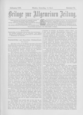 Allgemeine Zeitung Donnerstag 13. April 1899