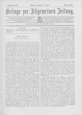 Allgemeine Zeitung Dienstag 18. April 1899