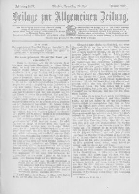 Allgemeine Zeitung Donnerstag 20. April 1899