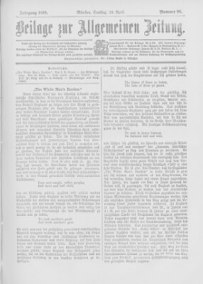 Allgemeine Zeitung Samstag 29. April 1899