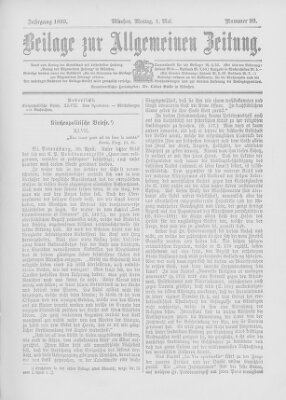 Allgemeine Zeitung Montag 1. Mai 1899