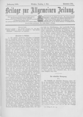 Allgemeine Zeitung Samstag 6. Mai 1899