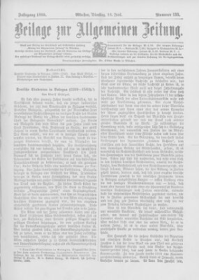 Allgemeine Zeitung Dienstag 13. Juni 1899