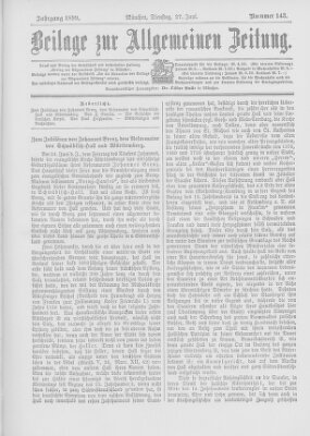 Allgemeine Zeitung Dienstag 27. Juni 1899