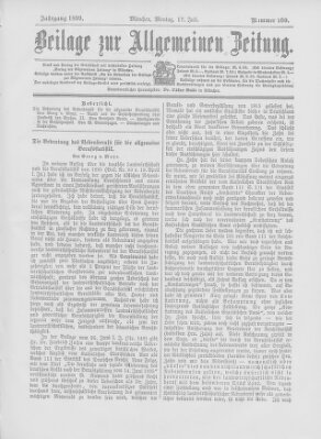 Allgemeine Zeitung Montag 17. Juli 1899