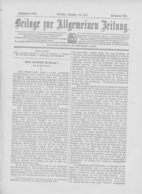 Allgemeine Zeitung Samstag 22. Juli 1899