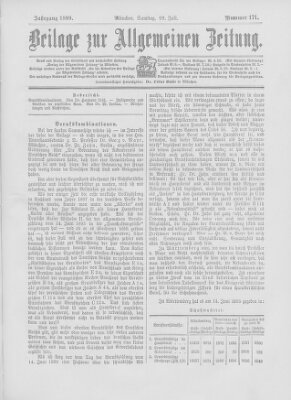 Allgemeine Zeitung Samstag 29. Juli 1899