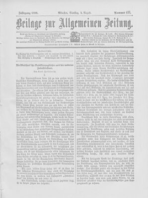 Allgemeine Zeitung Samstag 5. August 1899