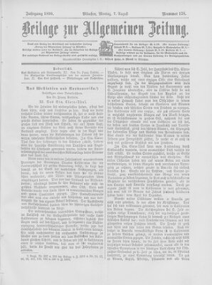 Allgemeine Zeitung Montag 7. August 1899