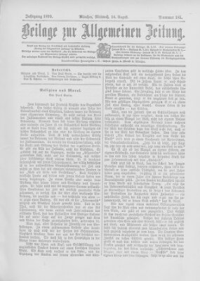 Allgemeine Zeitung Mittwoch 16. August 1899